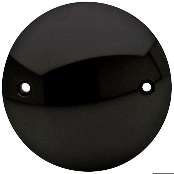 BLACK - 2-Hole - EVO Motor - Points Cover - Smooth