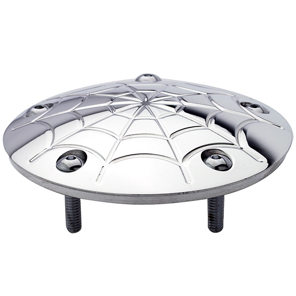 CHROME - 5-Hole - Twin Cam Motors - Points Cover - Spider Web