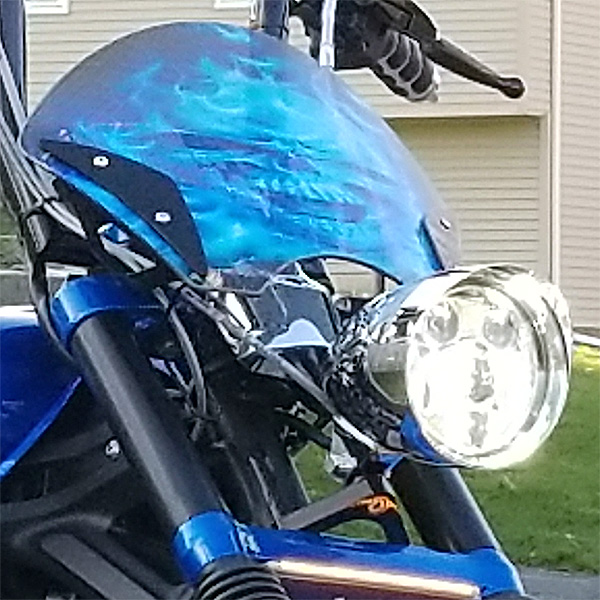 BLACK - BULLET / ROCKET Headlight Mount - KAW Vulcan 900, YAM Stryker