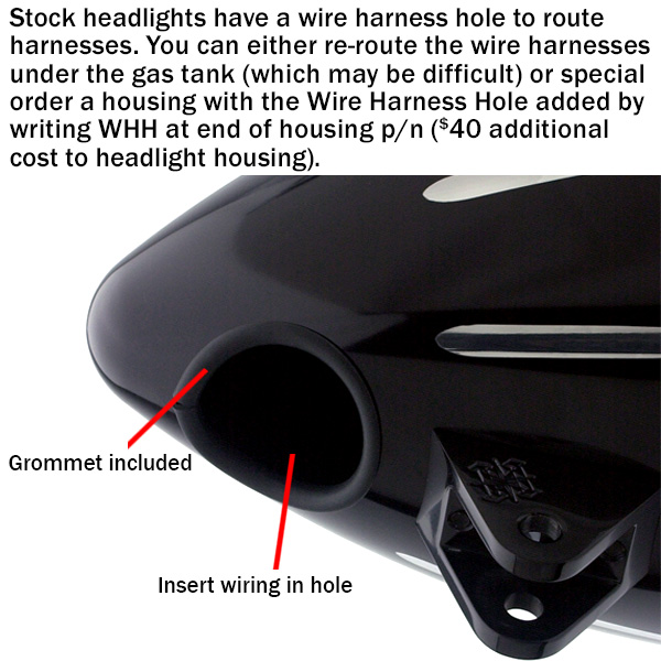 BLACK - BULLET / ROCKET Headlight Mount - KAW Vulcan 900, YAM Stryker