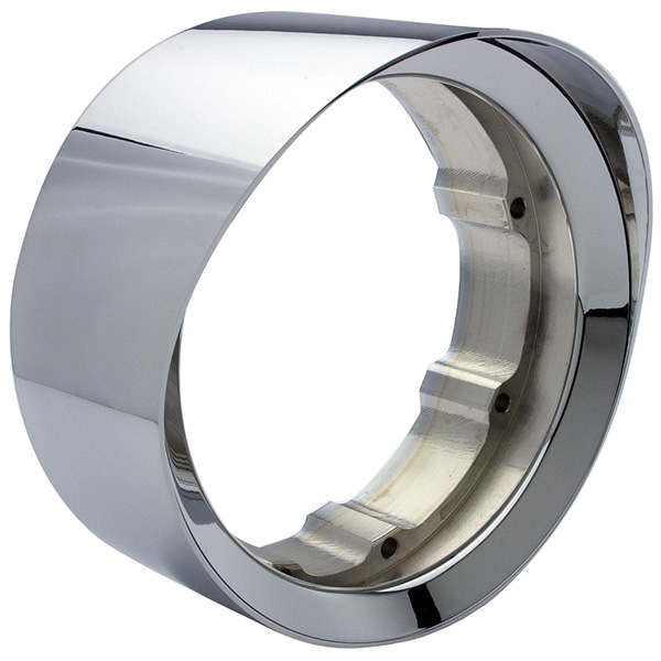 Headwinds POLISHED ALUMINUM EXTENDED Headlight Bezel 7"