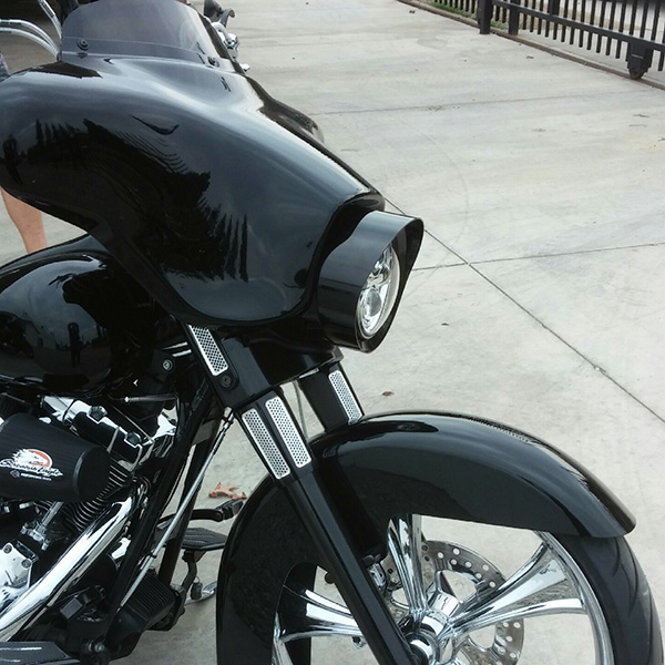 street glide black headlight trim ring