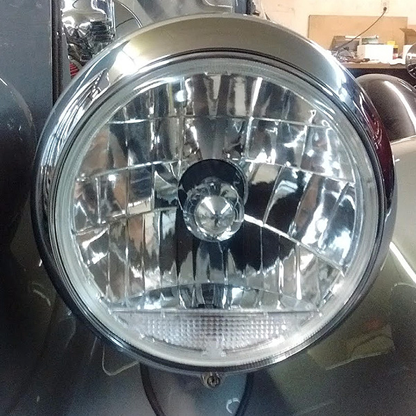 POLISHED ALUMINUM - Headlight Adapter - Packard '37 115C & 120 - 7-31/32