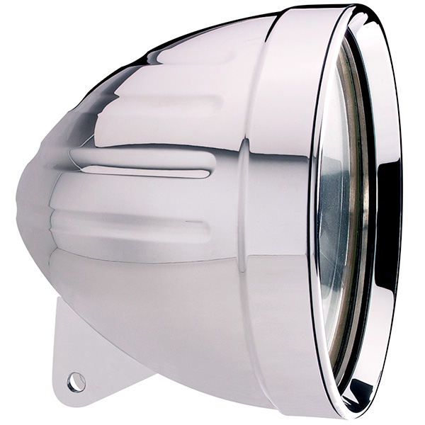 Headwinds 7" Horizontal Groove Chrome Bradley Bullet Headlight Housing