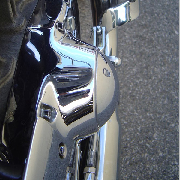 CHROME - 2-Hole - Evo Motors - Points Cover - Spider Web