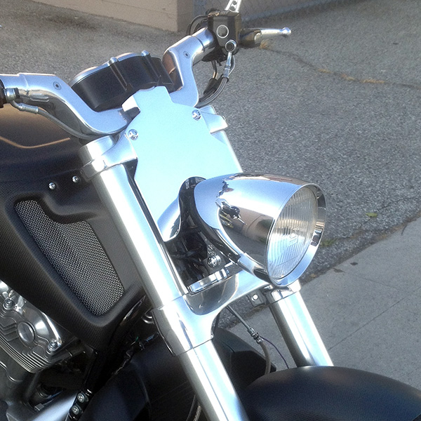 CHROME - ROCKET Headlight -  Tree Cover/Cowl - V-Rod