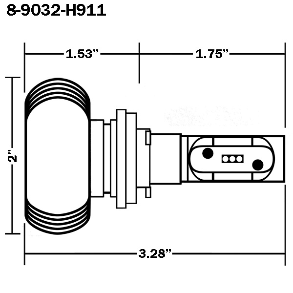 H911 = H9, H11, H8, H16 LED HEADLIGHT Bulb - All-In-One - 30W (each)